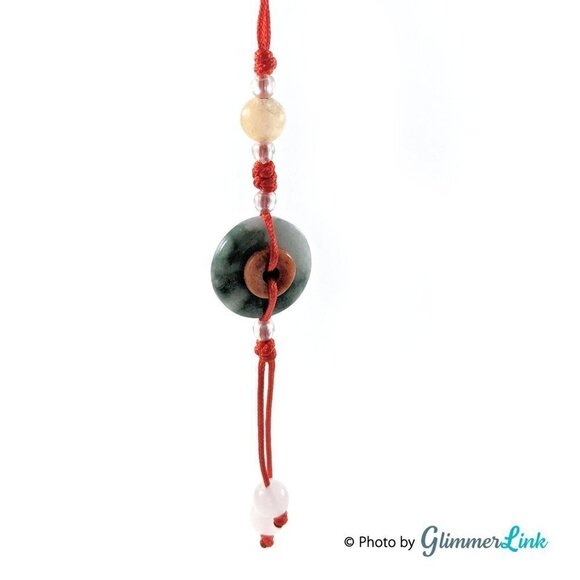 Jade Donut & Quartz Beads Tassel Phone Key Strap - Picture 8 of 11